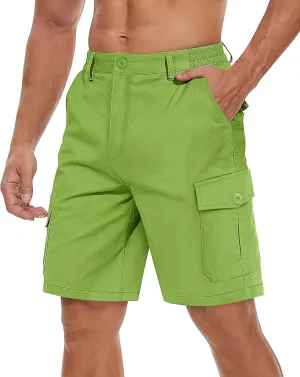 TACVASEN Men's Cargo Shorts Golf Elastic Waist Short for Men Cotton Hiking Shorts Stretchy Workout Short with Pockets