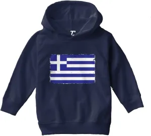 Tcombo Distressed Greece Flag - Greek Pride Toddler/Youth Fleece Hoodie