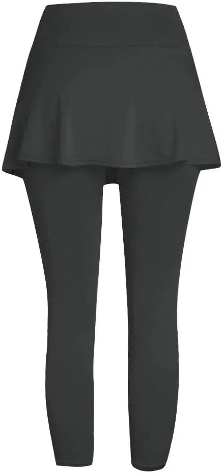 Tennis Skirted Leggings with Pockets for Women Active Skort Athletic Ruffle Pleated Golf Skapri with Skirt 2025
