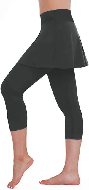 Tennis Skirted Leggings with Pockets for Women Active Skort Athletic Ruffle Pleated Golf Skapri with Skirt 2025
