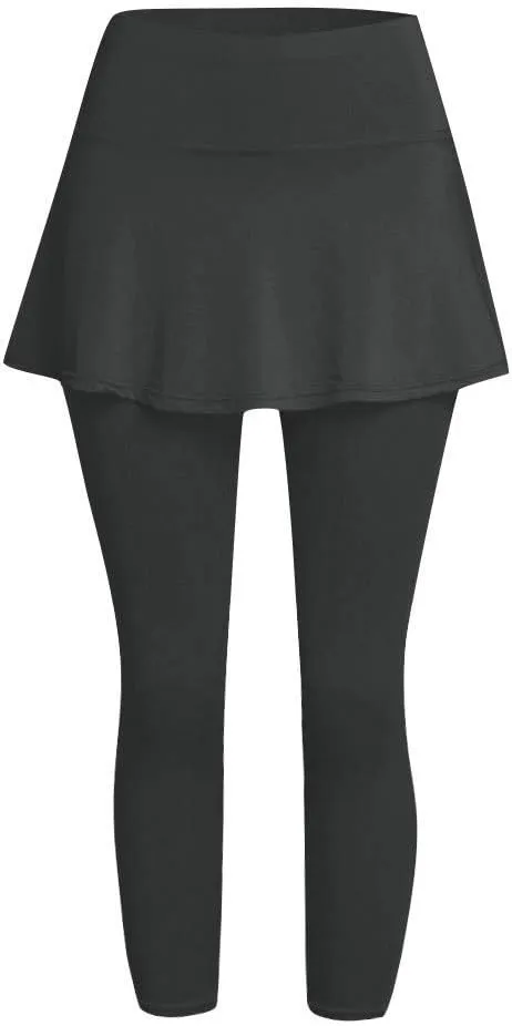 Tennis Skirted Leggings with Pockets for Women Active Skort Athletic Ruffle Pleated Golf Skapri with Skirt 2025