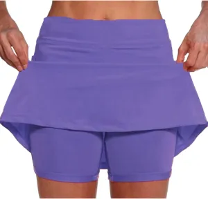 Tennis Skirts for Women 2024 Soild Color Mid-Waist Skirt Pants Athletic Golf Skorts Summer Shorts Sports Skirt Pants