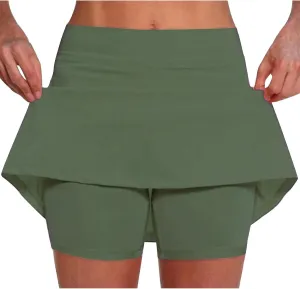 Tennis Skirts for Women with Shorts Stretch Sports Gym Skorts Casual Running Skirt Workout High Waist Summer Shorts