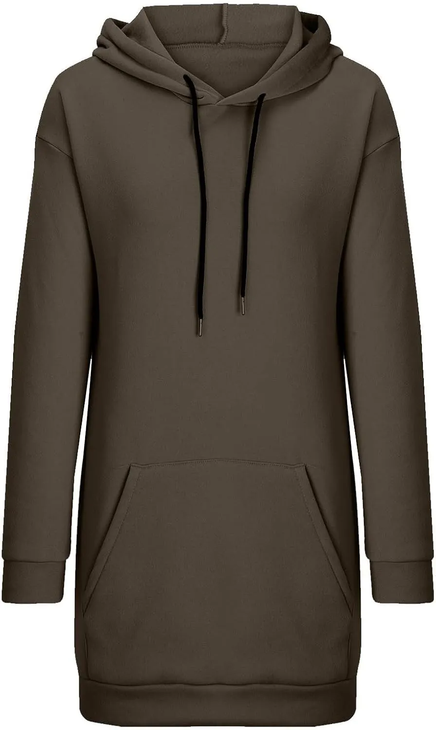 The Warmy Oversized Hoodie Dress for Women Casual Pullover Sweatshirt Long Sleeve with Kangaroo Pocket