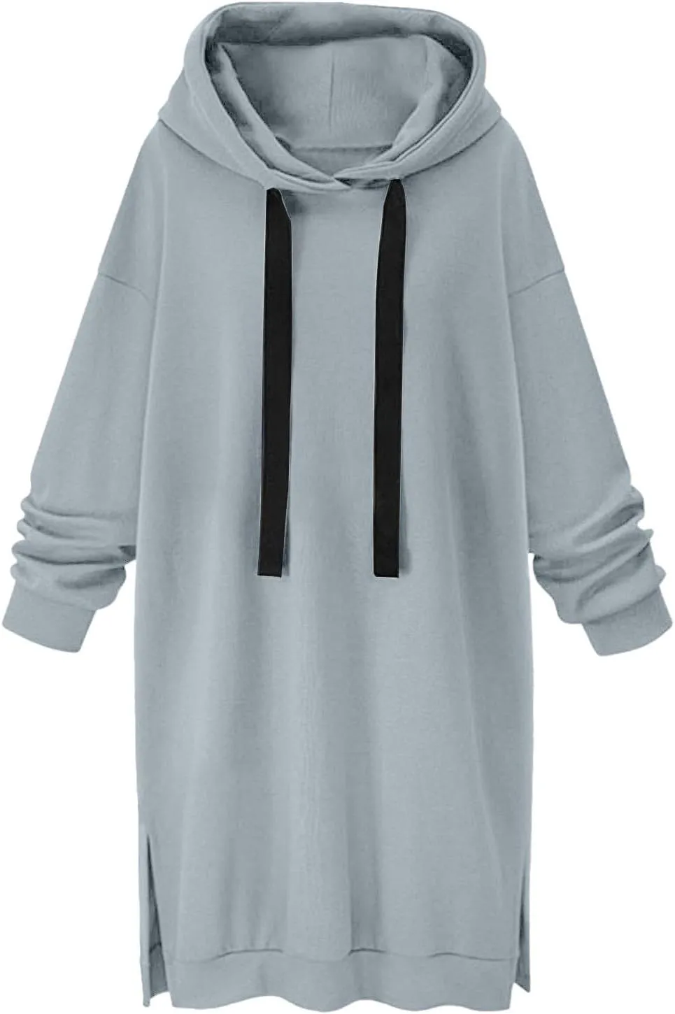 The Warmy Oversized Hoodie,Casual Oversized Hoodie Dress For Women Pullover Long Sweatshirt Split Hem With Pockets
