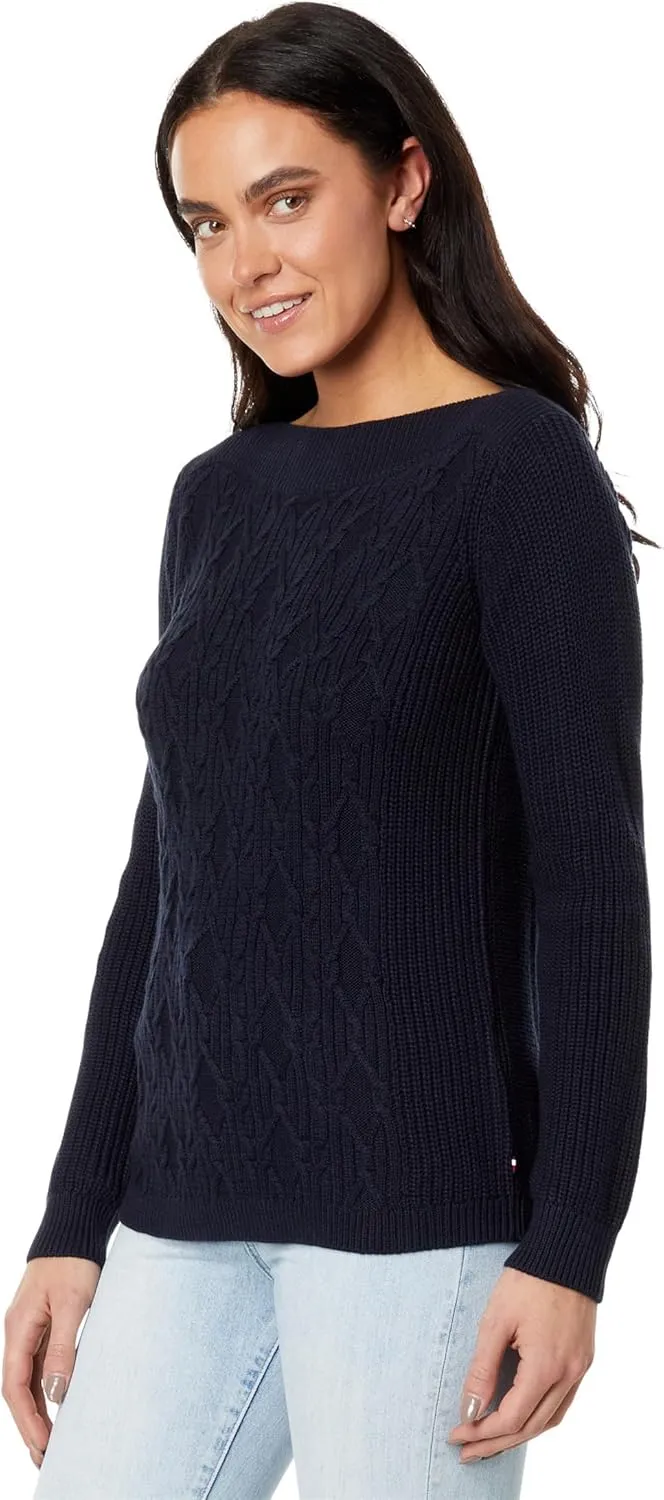 Tommy Hilfiger Cable Boatneck Everyday Sweater Women's