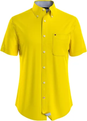 Tommy Hilfiger Men's Short Sleeve Casual Button Down Shirt in Custom Fit