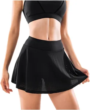Trendy Yoga Skorts for Women Outdoor Hiking Elastic High Waist Tennis Shorts Stretchy Comfy-Fit Athletic Skirt Shorts