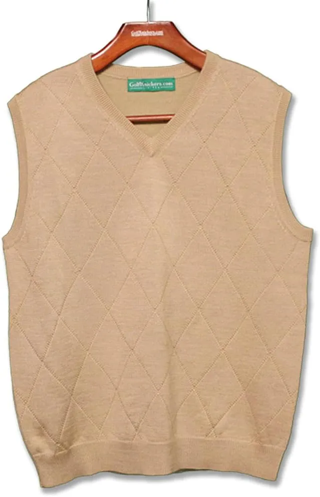 V Neck Solid Sweater Vest - Mens
