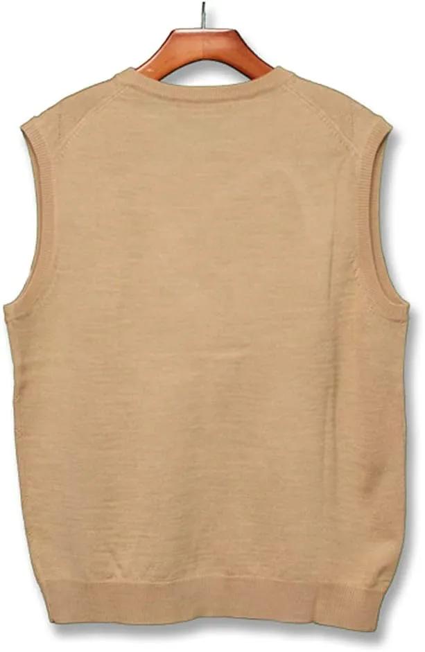 V Neck Solid Sweater Vest - Mens