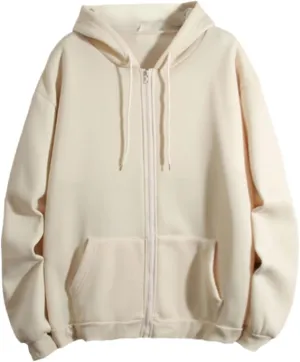 Vickyleb Womens Zip Up Hoodies Fleece Jackets Oversized Sweatshirts Drawstring Solid Fall Fashion 2024 Winter Clothes