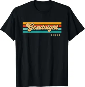 Vintage Sunset Stripes Goodnight, Texas T-Shirt