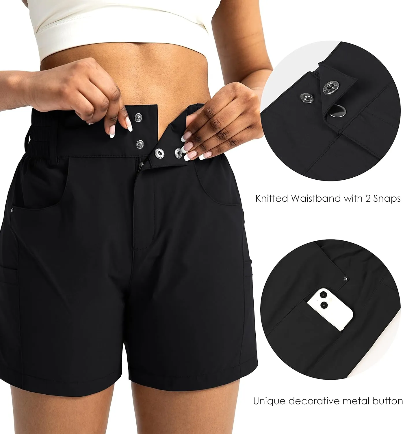 Viodia Women's 5" Hiking Golf Shorts with Pockets High Waist Stretch Cargo Short Shorts for Women Casual Summer