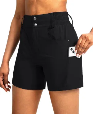 Viodia Women's 5" Hiking Golf Shorts with Pockets High Waist Stretch Cargo Short Shorts for Women Casual Summer