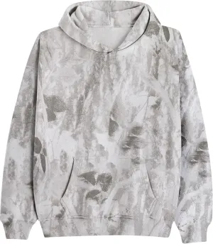 White Camo Hoodie Womens Maple Leaf Print Sweatshirt for Women Trendy Oversized Fleece Hoodies Pullover with Pockets