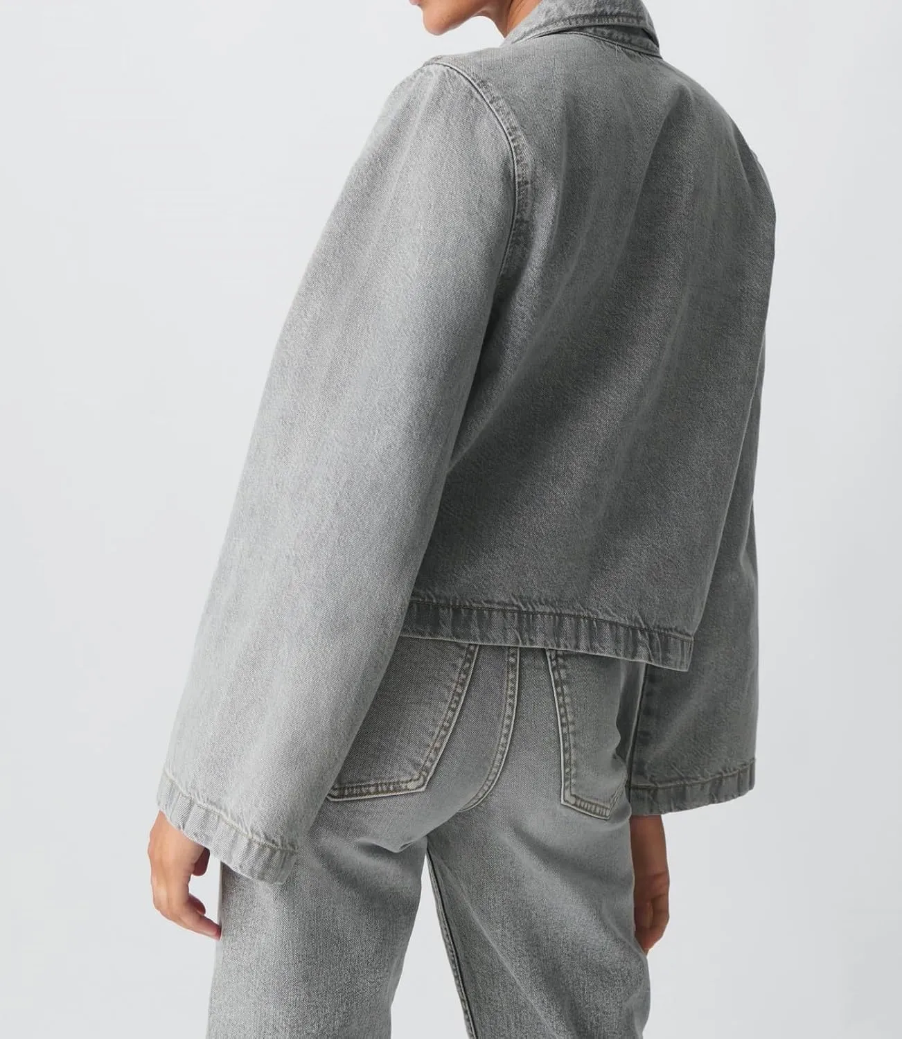 Woman Casual Open Front Denim Jacket Long Sleeves Tie Up Jeans Shirt Vintage Lapel Neck Lightweight Denim Coat