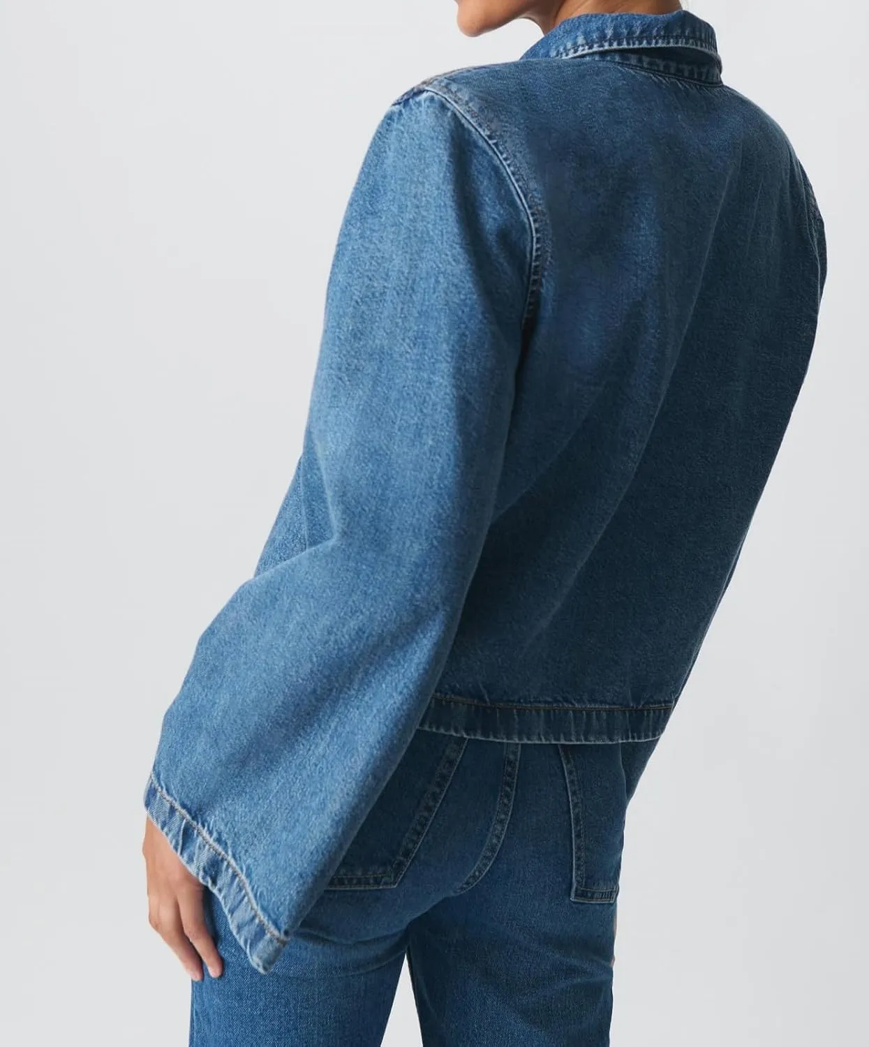 Woman Casual Open Front Denim Jacket Long Sleeves Tie Up Jeans Shirt Vintage Lapel Neck Lightweight Denim Coat