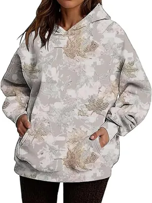 Women Camo Hoodie Oversized Pullover Sweatshirt Casual Loose Fit Workout Athletic Y2k Hoodies With Pockets