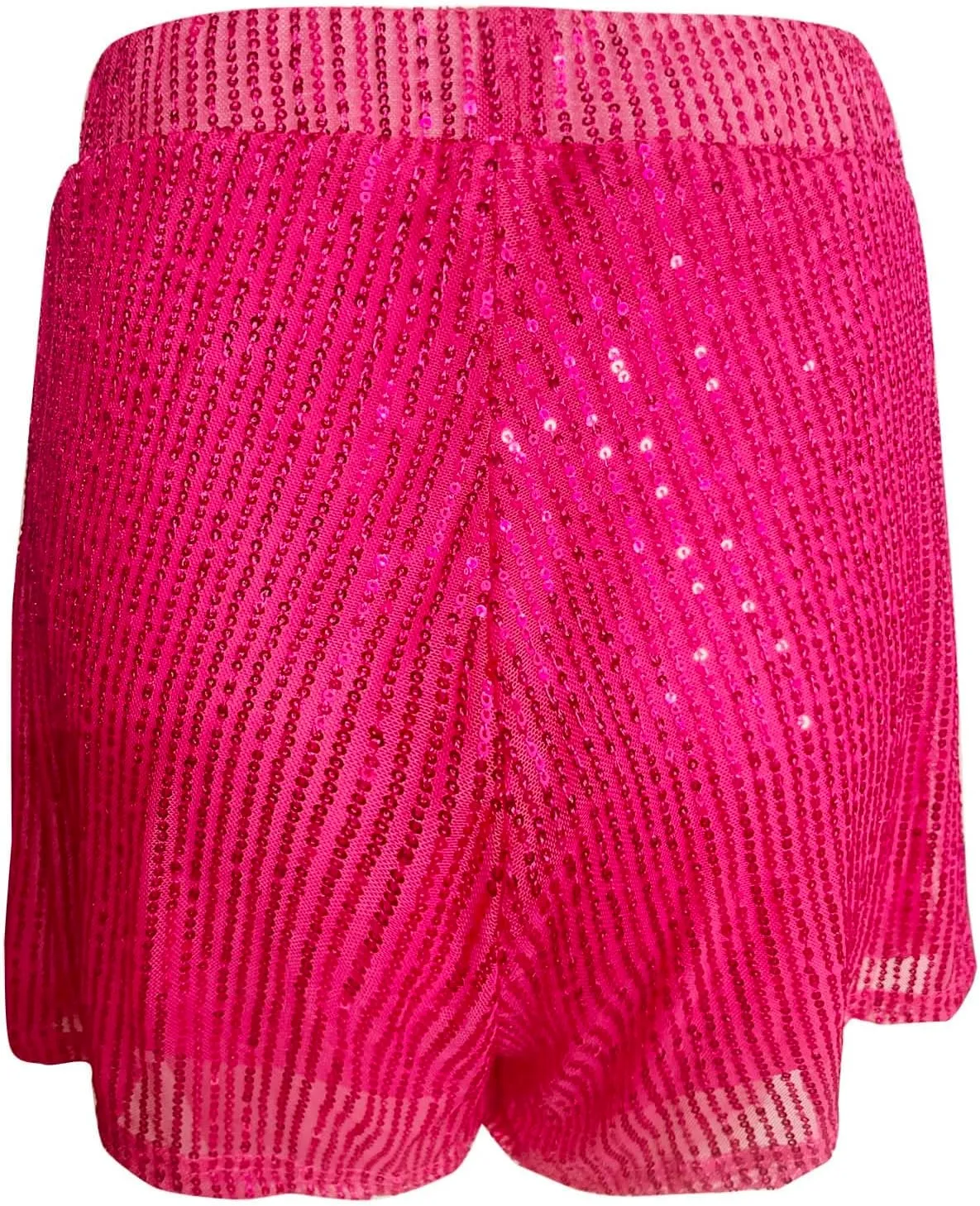 Women Sparkly Sequin Skorts Glitter Elastic High Waisted Sparkle Flowy Shorts Pleated Wide Leg Skirts for Rave Parties