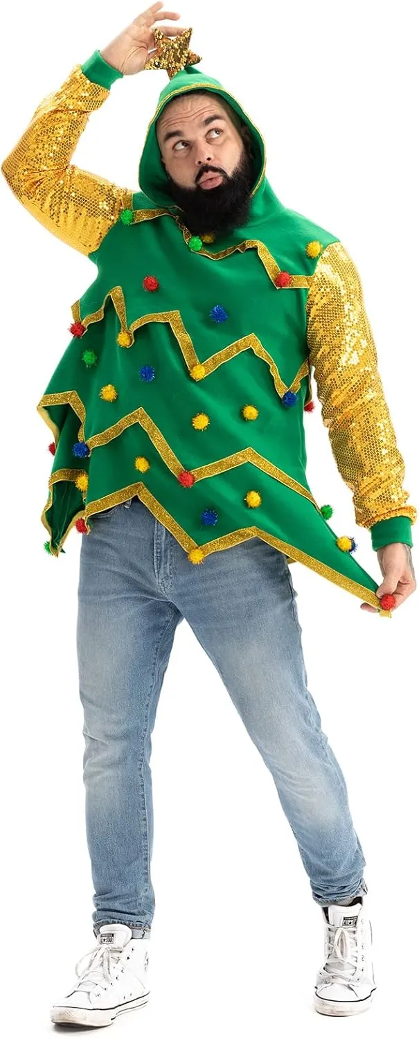Women Ugly Christmas Hoodie for Adult Men`s Unisex Xmas Hooded Sweater Pullover for Party Festive