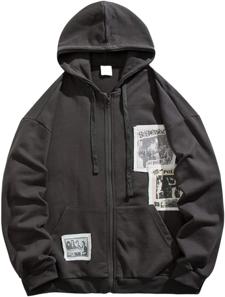 Women Y2K Hoodie Jacket Long Sleeve Graphic Zip Up Hoodie 90s Vintage Hooded Sweatshirt Tops E-Girls Streetwear