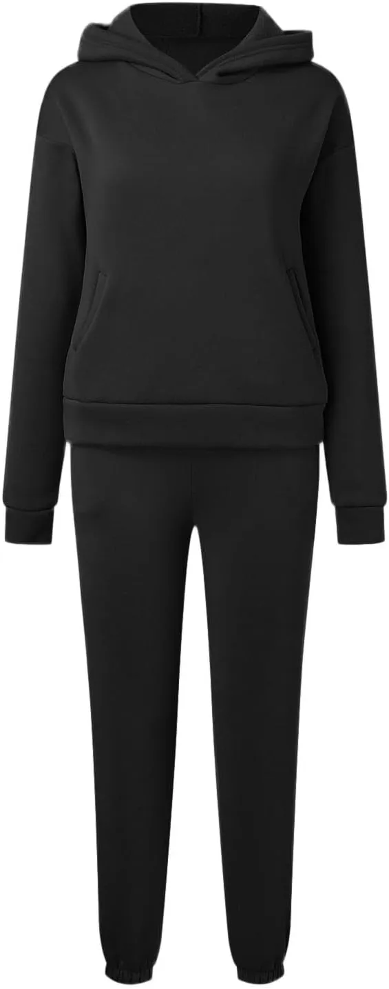 Womens 2 Piece Outfits Lounge Hoodie Sweatsuit Sets Oversized Sweatshirt Baggy Sweatpants Matching Set Tracksuit