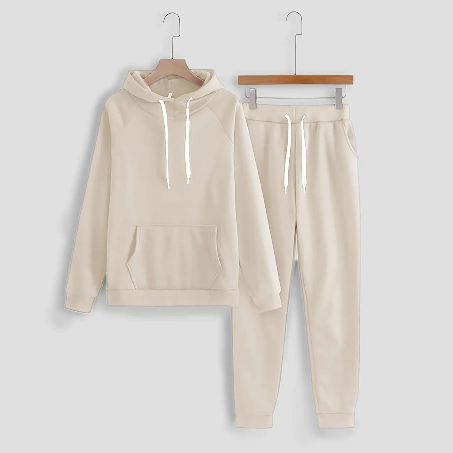 Women's 2024 Fall Two Piece Outfit Long Sleeve V Neck Printed Suits Sweatshirt Wide Leg Sweatpant Suit