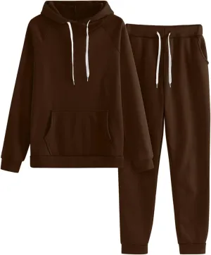 Women's 2024 Fall Two Piece Outfits Long Sleeve V Neck Drawstring Fashion 2 Piece Fashion 2024