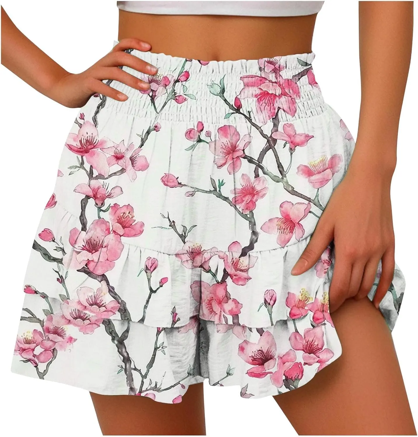 Womens Athletic Skort Elastic Waist Skorts High Waisted Skort Plus Size Summer Skort Casual Tennis Skort for 2024