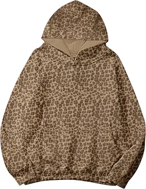 Womens Camo Hoodie Maple Leaf Print Oversized Fleece Hooded Sweatshirt Trendy Graphic Hoodie Pullover with Pocket