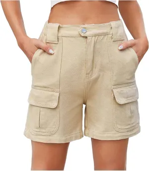 Womens Cargo Shorts Casual Summer High Waisted Casual Shorts for Women Loose Trendy Outdoor Summer Hiking Short Pants