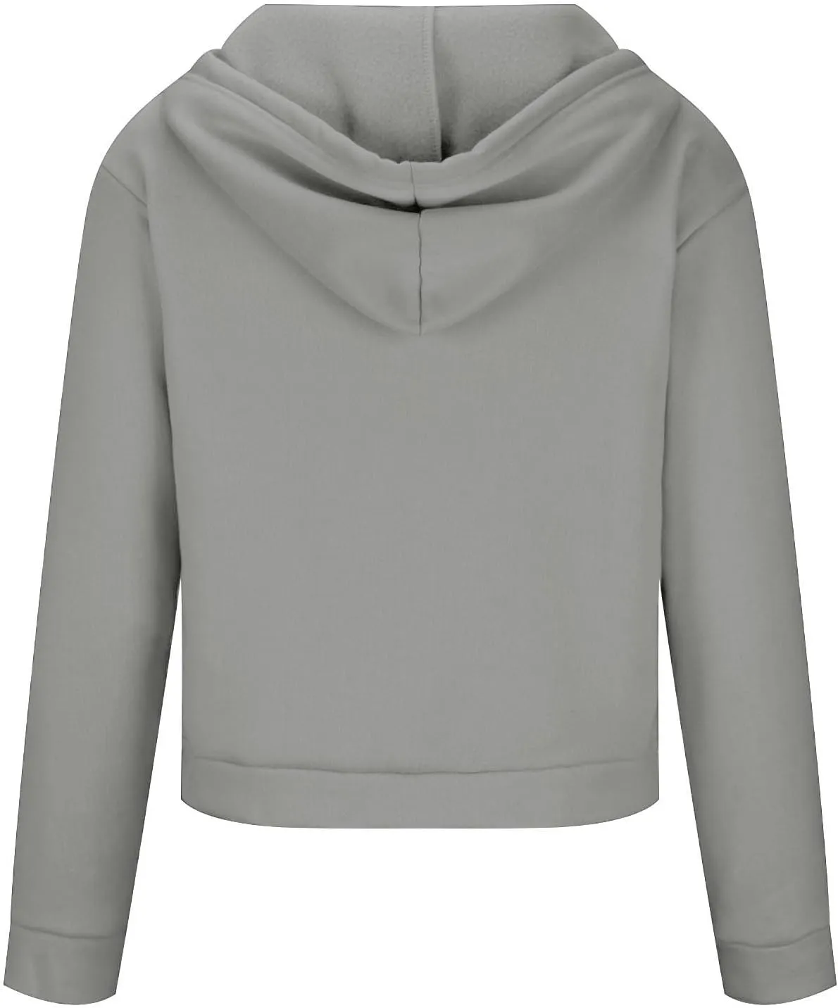 Women's Cropped Hoodie Long Sleeve Plain Lightweight Zip Up Hooded Sweatshirts Outwear Teens Tops with Pockets