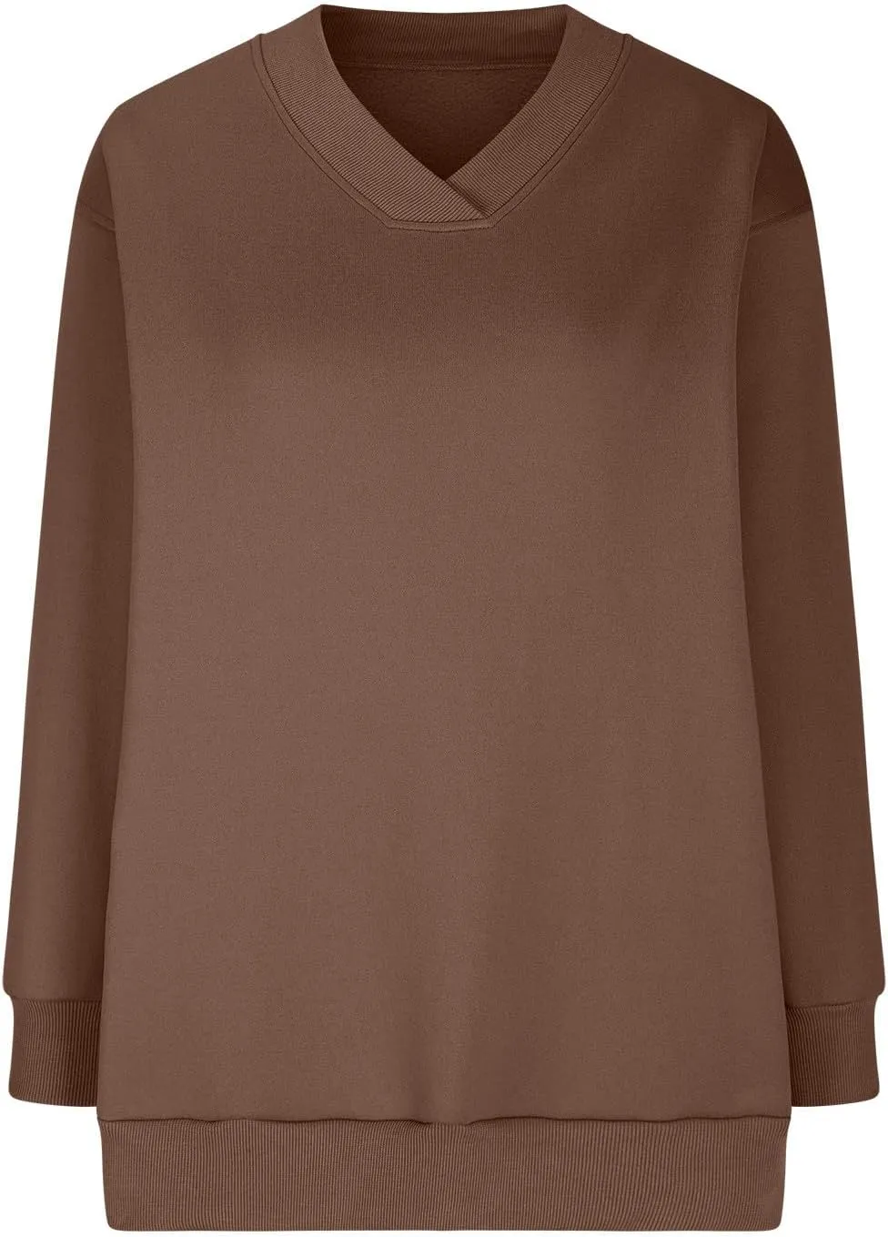 Women's Cute Oversized Hoodies,Casual V Neck Long Sleeve Fleece Sweatshirts Pullover Sweaters, Cute Basic Tops