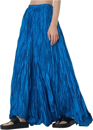 Women's Eleganti Skirts Fluttering Drapey Crinkle Slim Waist Plus Hem Loose Skirt Midi Dress Walking Daily Wear