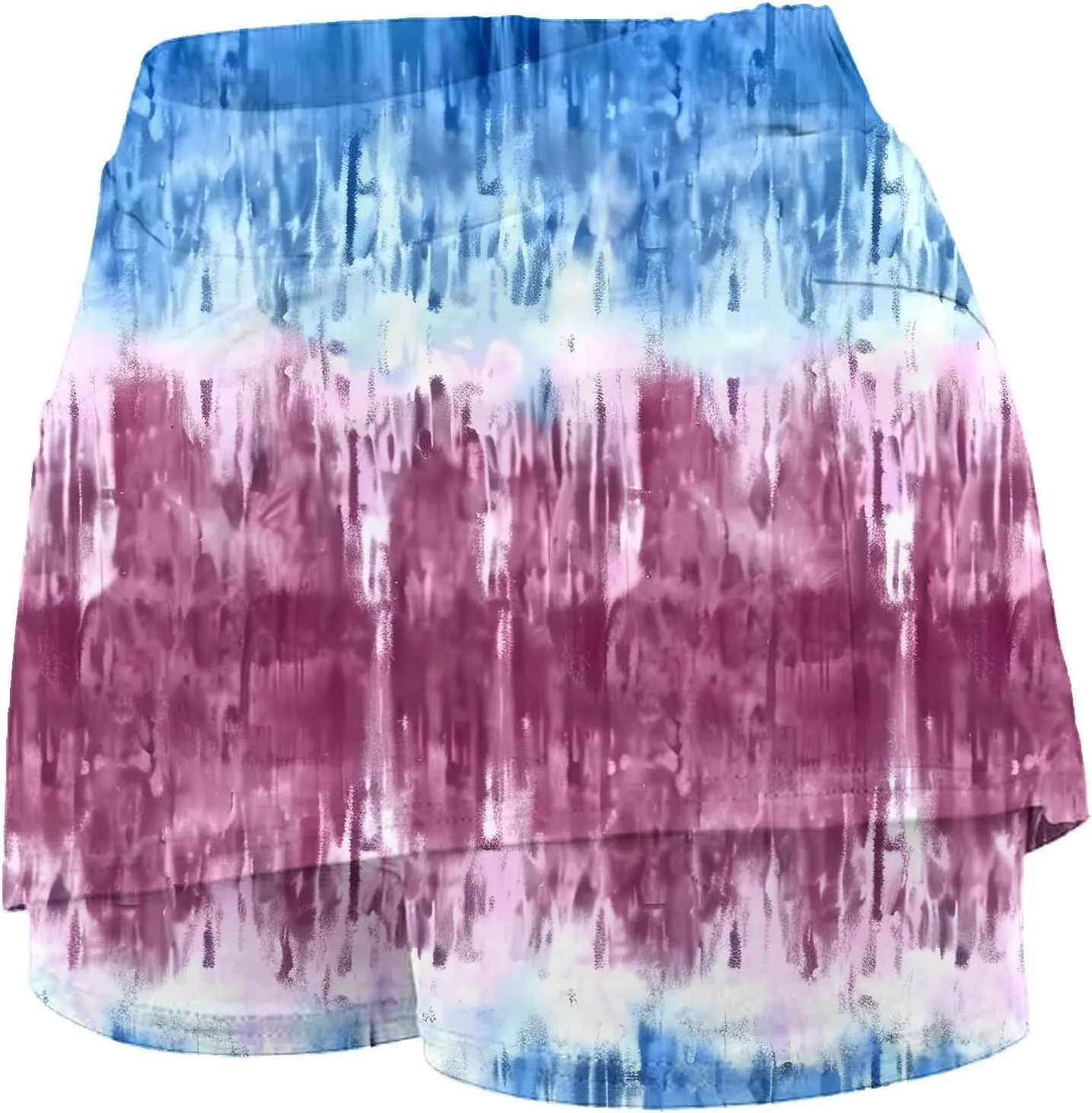 Womens Golf Skorts Skirts Tie Dye Printed High Waisted Tennis Skirt with Shorts Sports Bottoming Skirts