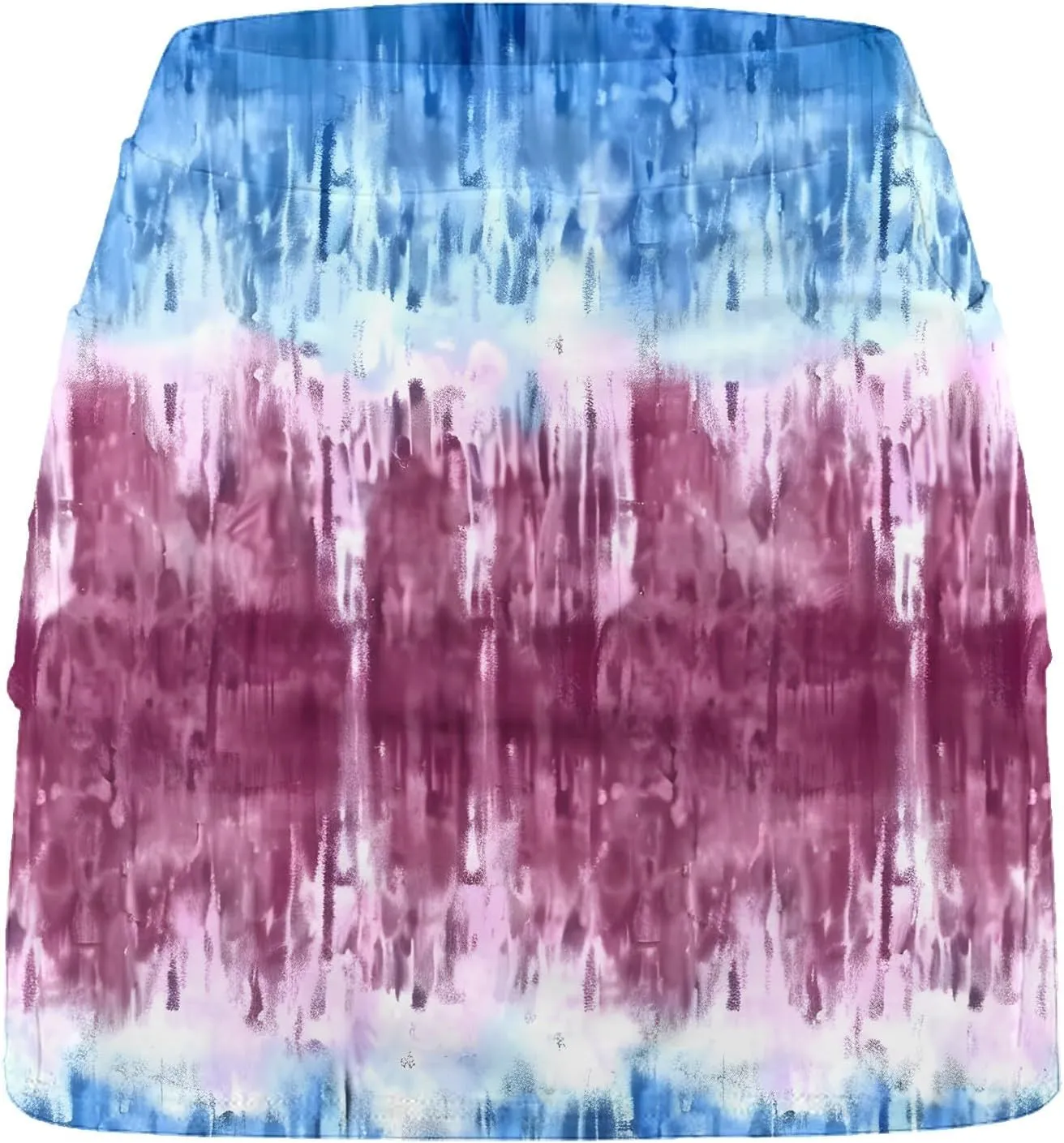 Womens Golf Skorts Skirts Tie Dye Printed High Waisted Tennis Skirt with Shorts Sports Bottoming Skirts