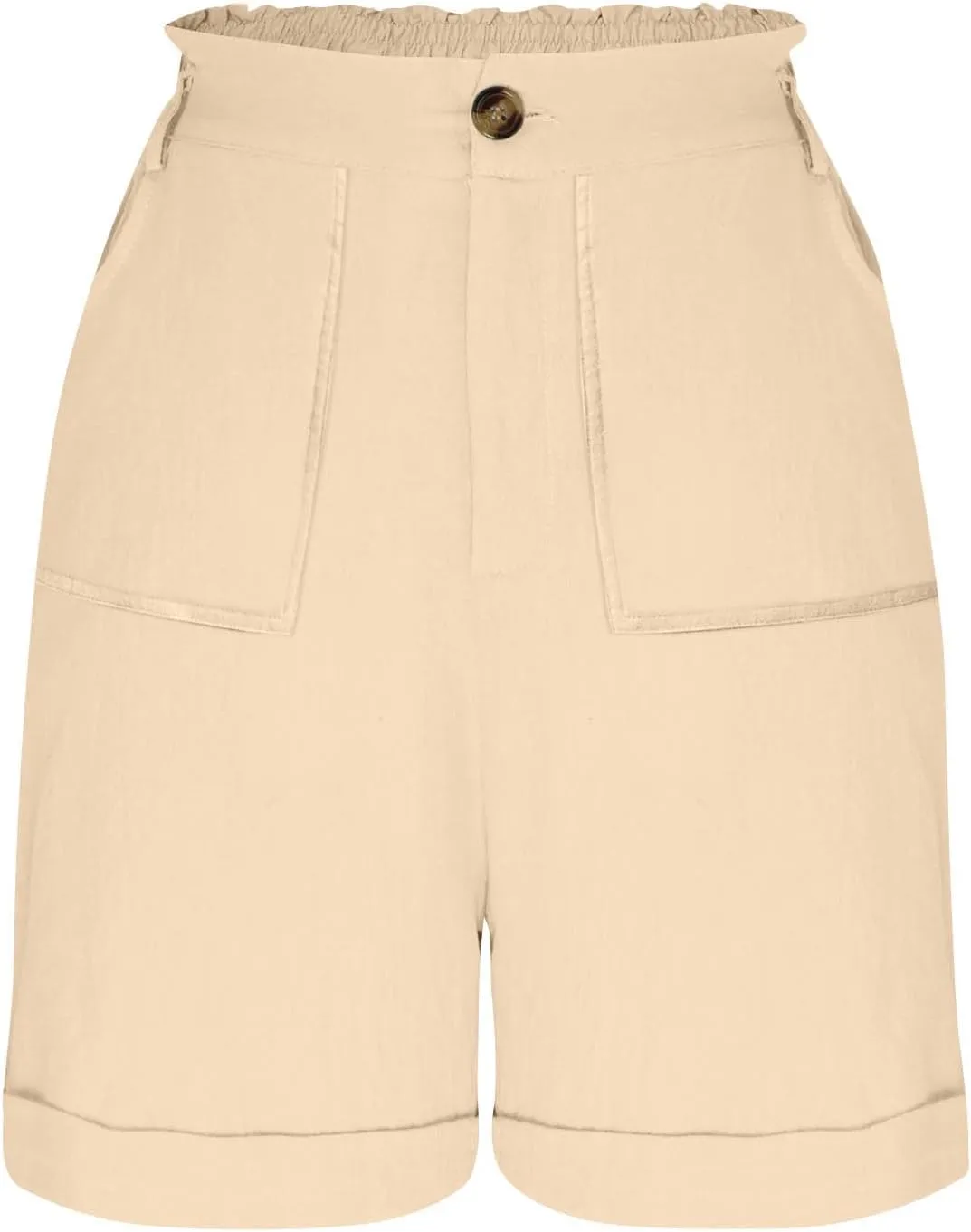 Women's High Waisted Shorts with Pockets Casual Button Loose Fit Pants 2025 Trendy Elastic Waist Beach Lounge Bottoms