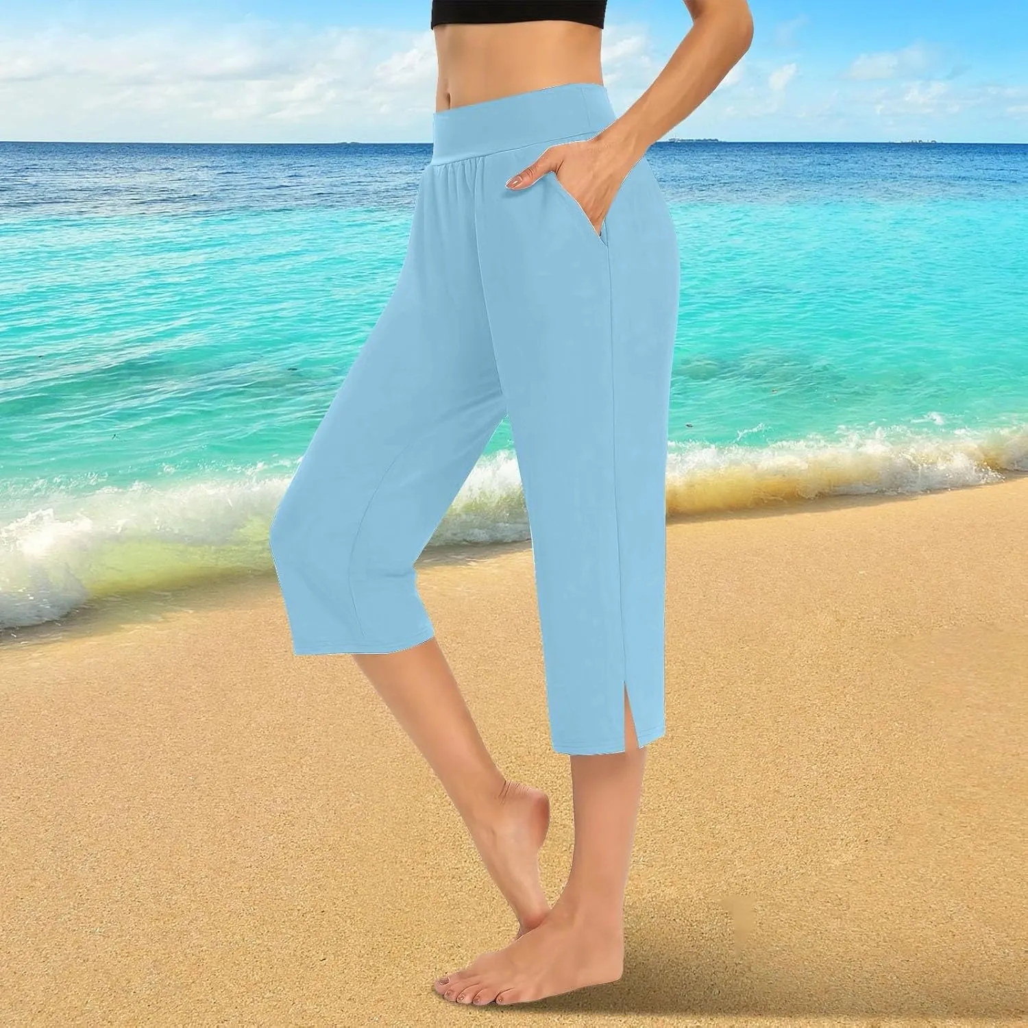 Womens Legging Workout Yoga | High Waist Split Hem Shorts Casual Workout Gym Yoga Pants