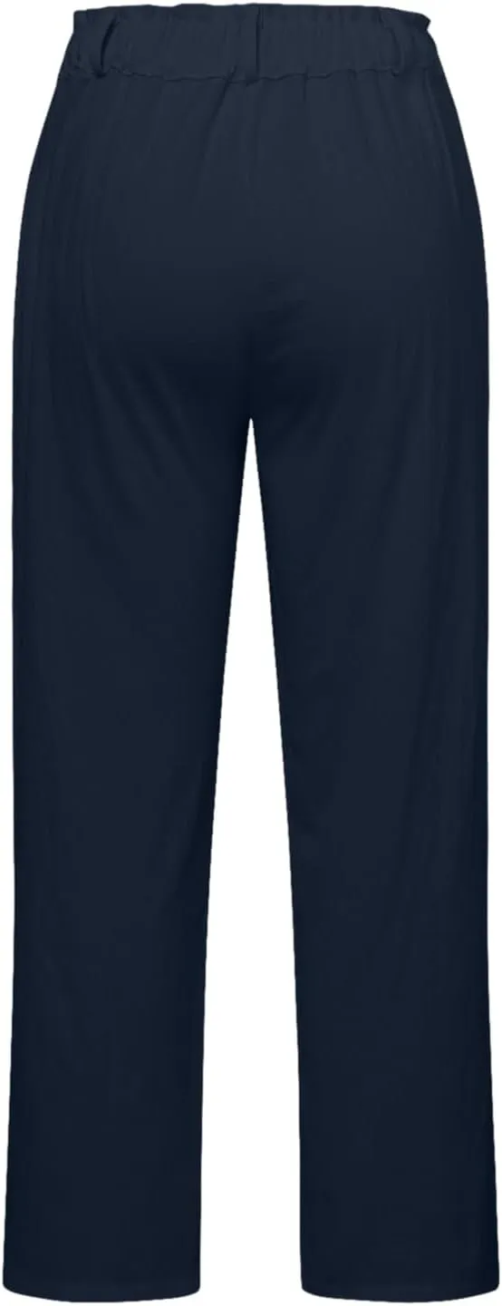 Womens Linen Blend Summer Palazzo Palazzo Lounge Pants Low Waist Straight Loose Fit Palazzo Pants Beach