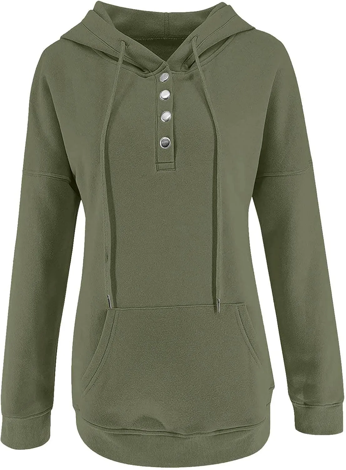 Women's Long Sleeve Oversized Pullover Solid Color Letter Print Hoodie Fall Winter Loose Sweatshirt with Pockets