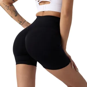Women's Naked Feeling Biker Shorts Women's Hip Running Five Point Fitness Pants High Waisted Hip Tight