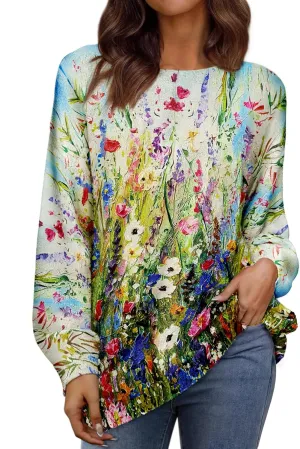 Womens Oversized Sweaters Fall 2024 Crewneck Knit Graphic Printed Pullover Sweater Tops Trendy Outfits