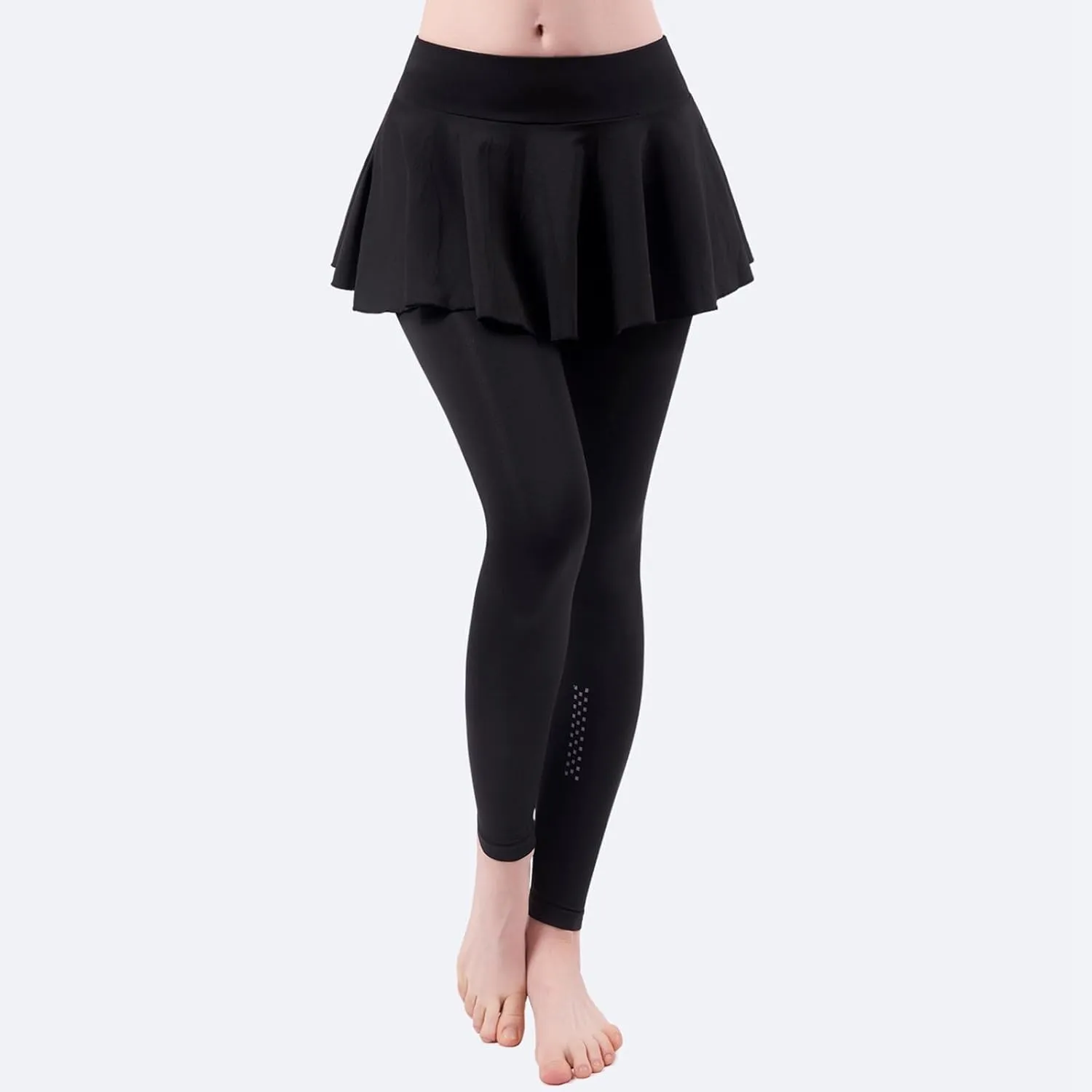 Women's Skirted Leggings Capri Skirt with Pockets Yoga Active Tights Pants Golf Tennis Workout Skort