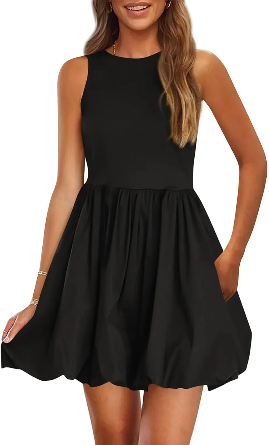 Womens Summer Tank Dress 2025 Casual Sleeveless Crew Neck Mini Dress A Line Sundresses Beach Vacation Dresses