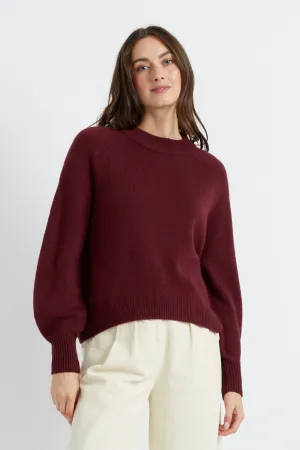 Womens Sweater Chinti And Parker Claret Wool-Cashmere Saddle Sleeve Size XS-3L