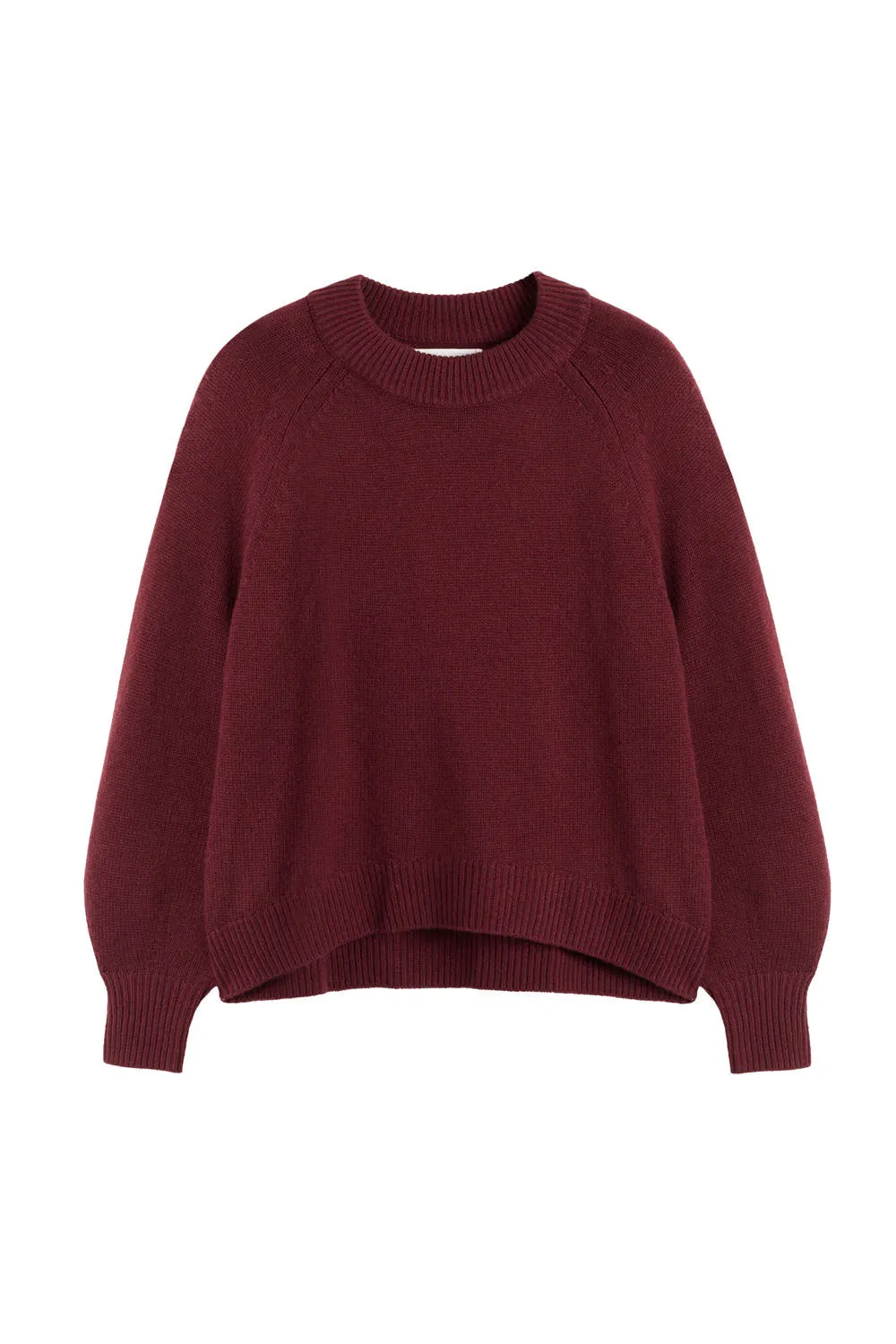 Womens Sweater Chinti And Parker Claret Wool-Cashmere Saddle Sleeve Size XS-3L