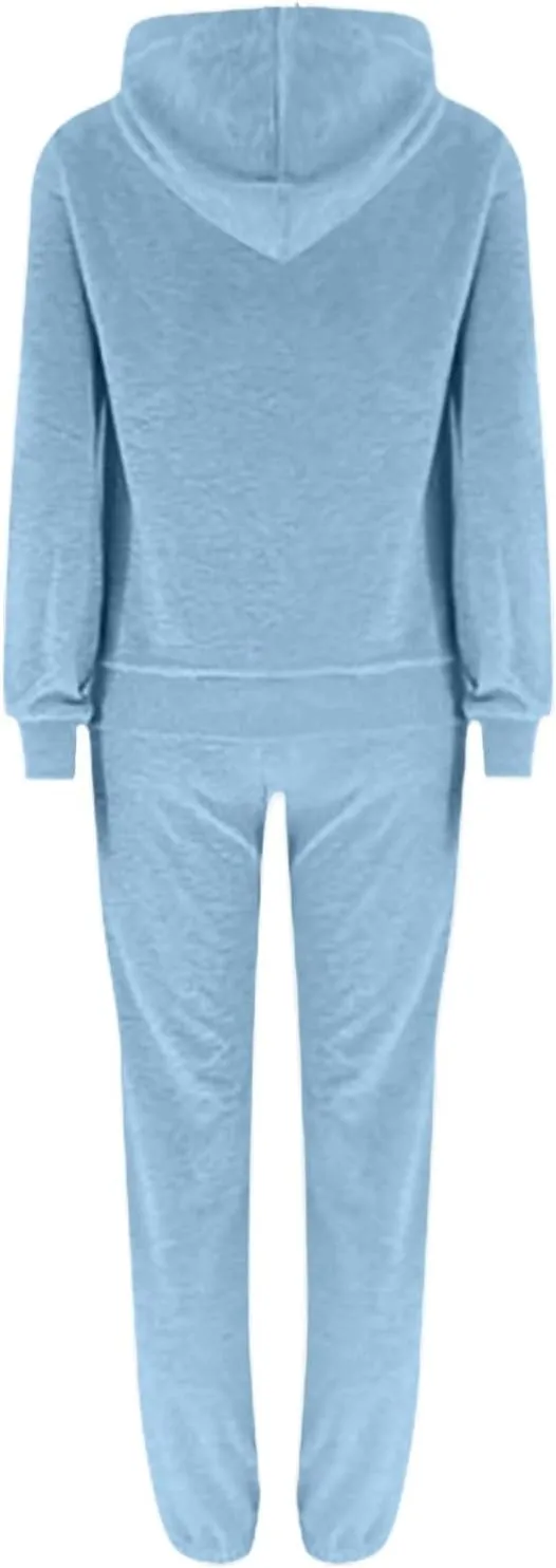 Womens Sweatsuits 2 Piece Set Sweatsuits Pullover Fleece Sweatshirt Jogger Pants Lounge Set Two Piece Jogging Suits