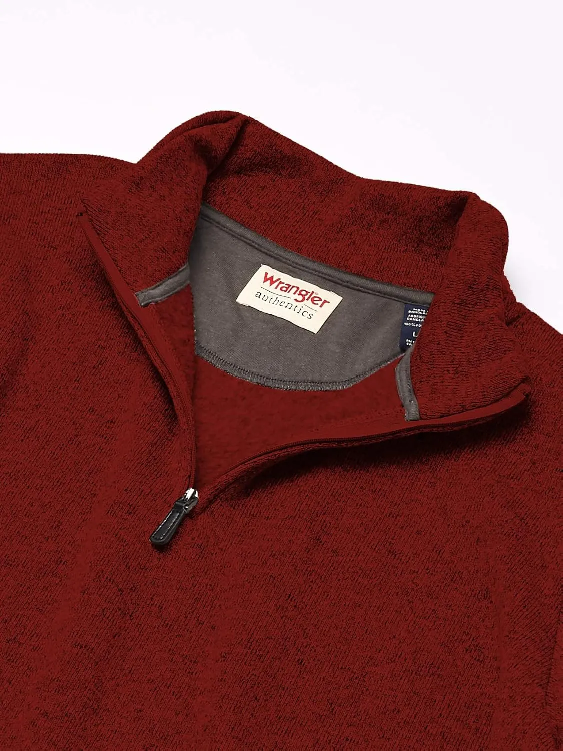 Wrangler Authentics Men's Long Sleeve Fleece Quarter-Zip Sweater