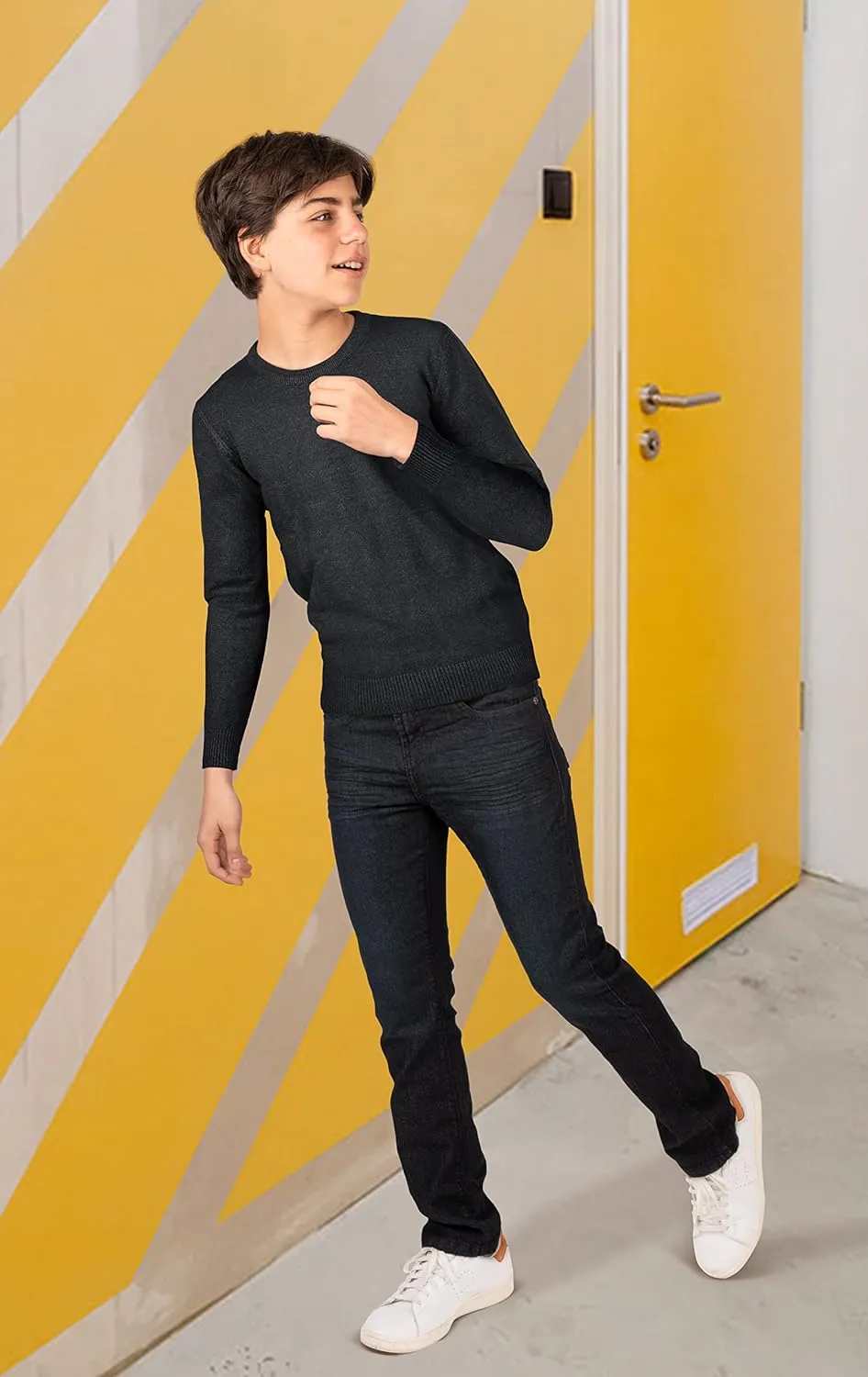 X RAY Boys Crewneck Sweater (XS - XXL), School Uniform Big Boys' & Little Kids Youth Crew Neck Long Sleeve Pullover