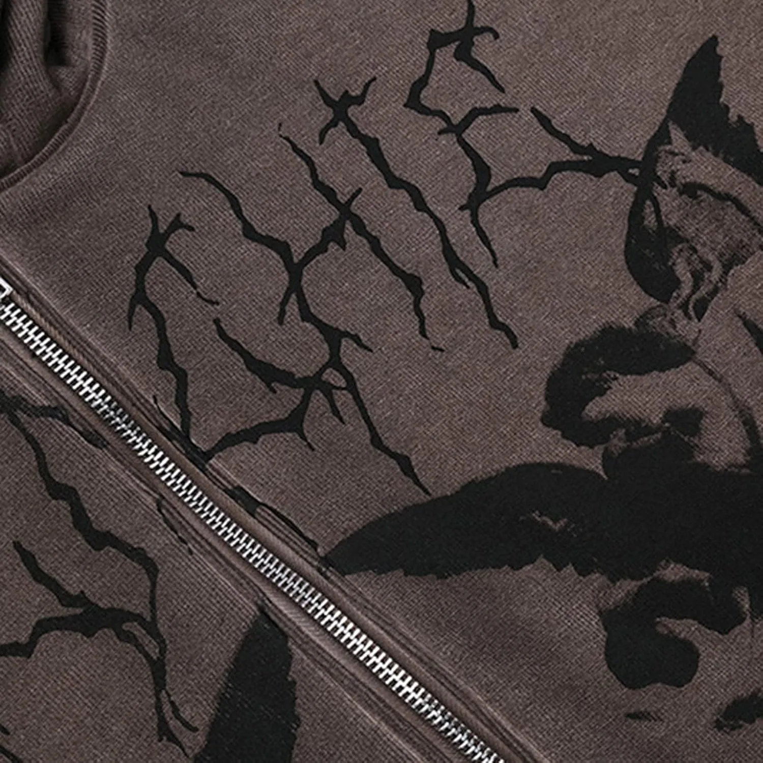XBTCLXEBCO Women's Oversized Hoodie Sweatshirt Graphic Print Long Sleeve Zipper Hooded Coat Vintage Loose Jacket With Pockets